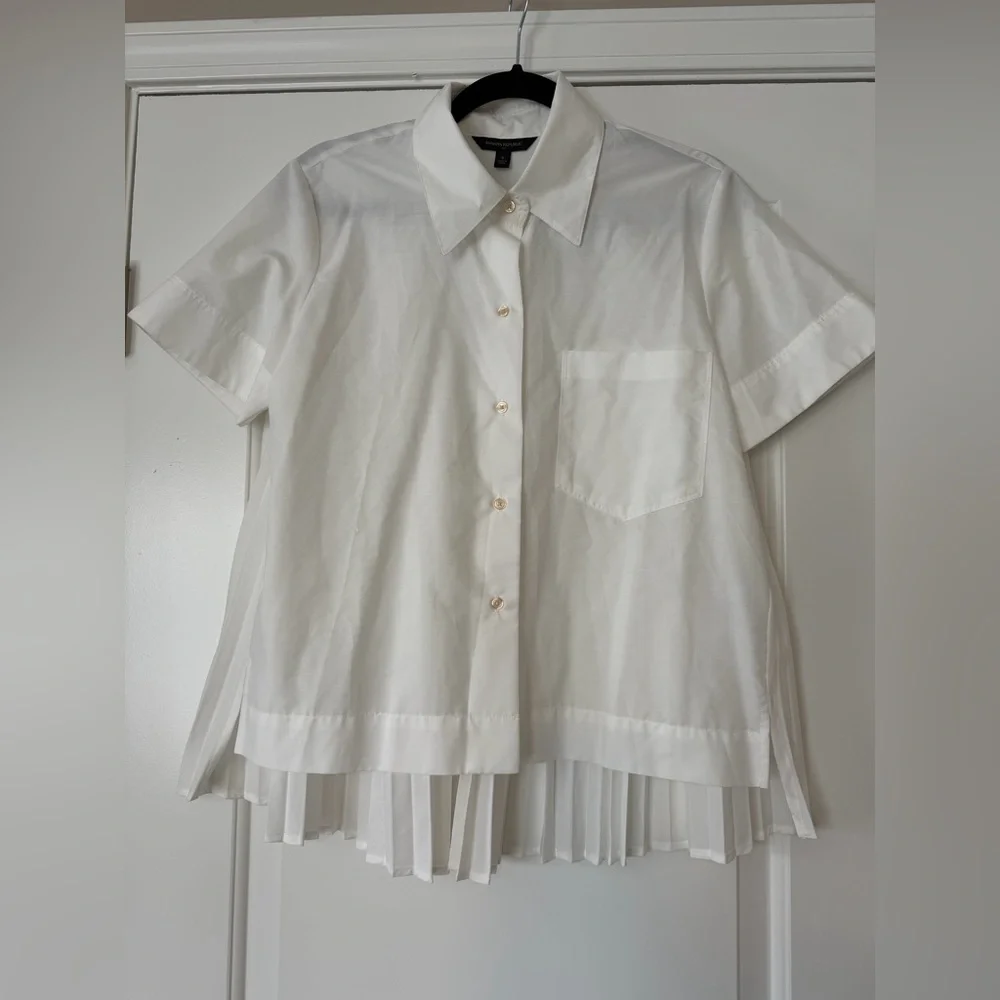 NWT Banana Republic Factory pleated back “mullet” blouse - Picture 4 of 14